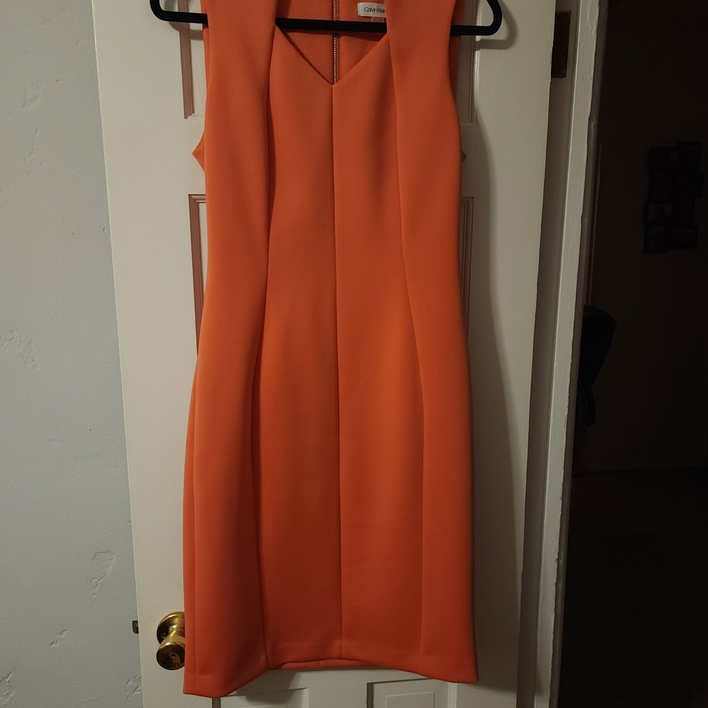 Calvin Klein Vibrant Orange Mini Dress